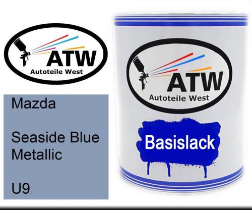 Mazda, Seaside Blue Metallic, U9: 1L Lackdose, von ATW Autoteile West.